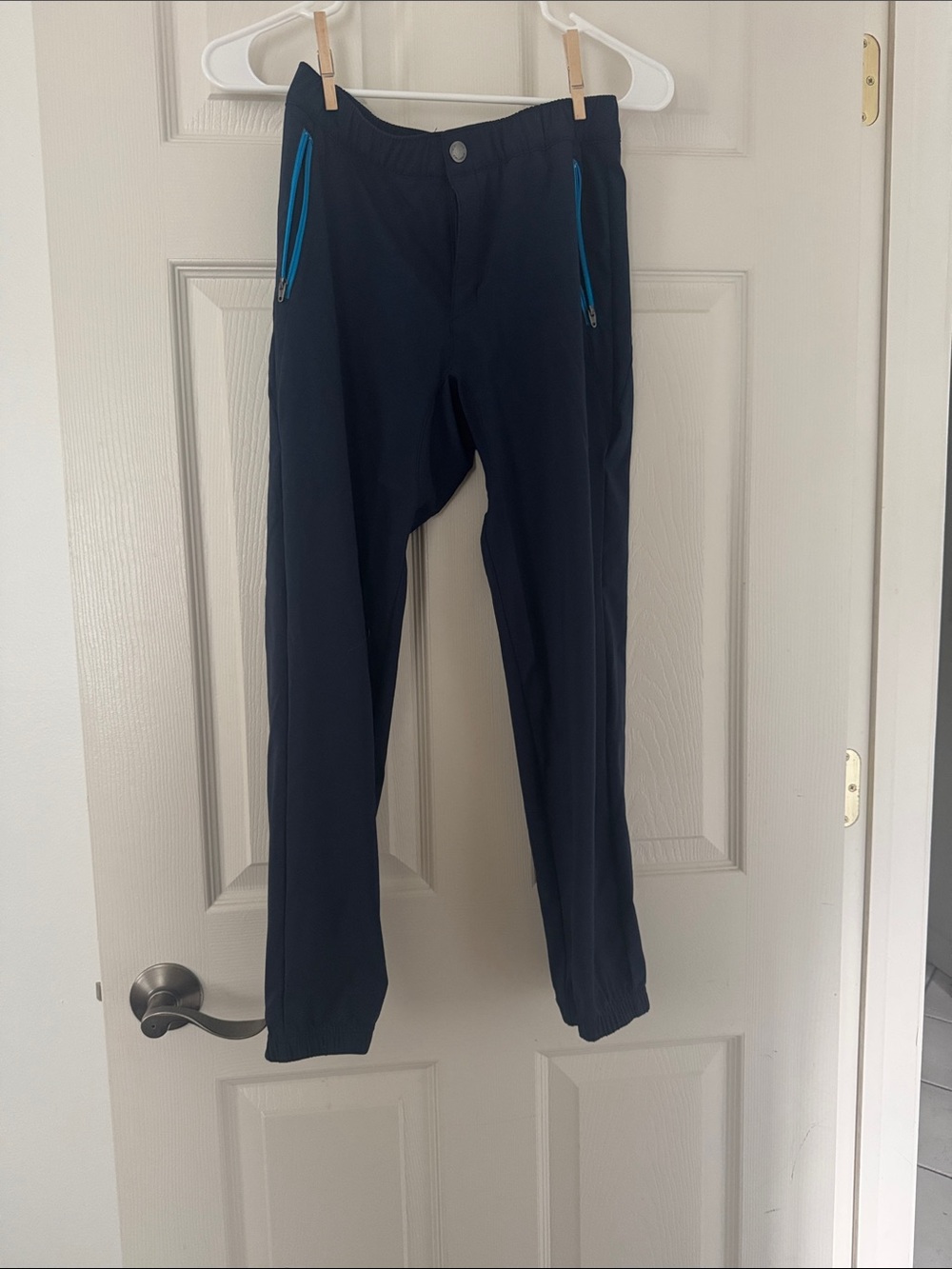Columbia Men's Black Joggers with Blue Zip Pockets